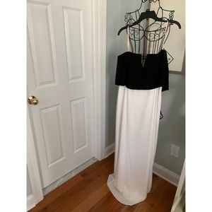 BCBG white and black gown